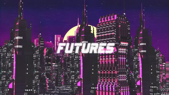Retro Cyber City Background Futures