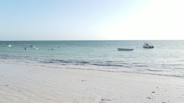 Zanzibar Tanzania  Aerial View of the Ocean Near the Shore of the Island Slow Motion