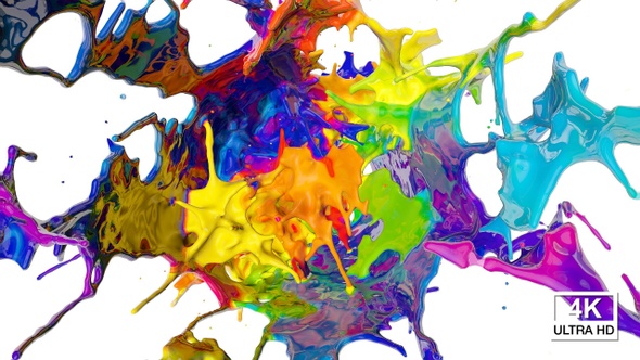 Multicolor Paint Crown Splash Explosion 4K alt