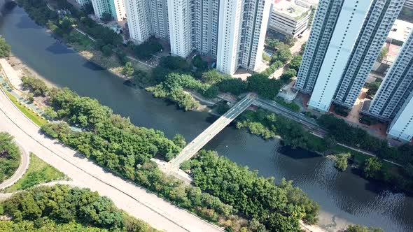 Top view of residential area in Hong Kong