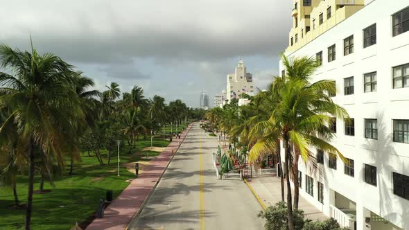 Aerial Video Miami Beach Ocean Drive Hotels Remain Closed Due To Coronavirus