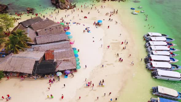 Aerial view of beach at Koh Khai, Andaman sea in Phuket island. Thailand