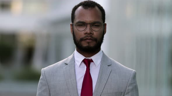 Confident African American Man Looking at Camera