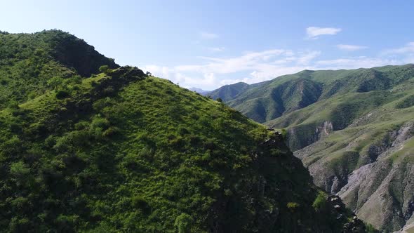 Vlight over Mountainous Terrain. 4k.