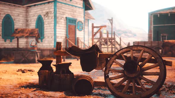 Old American Wild Western Style Town alt