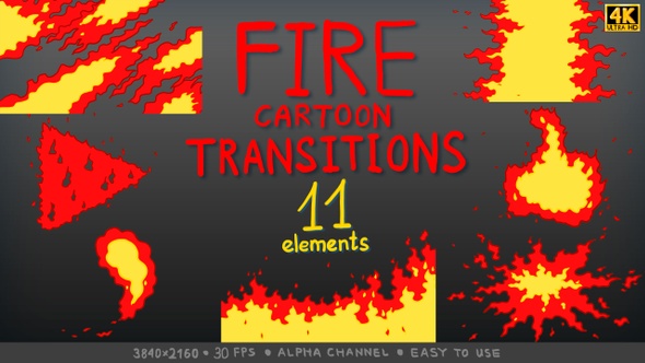 Fire Cartoon Transitions Pack