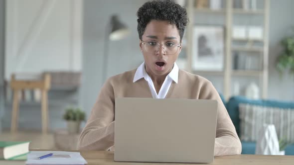 African Girl Get Stressed While Working on Laptop