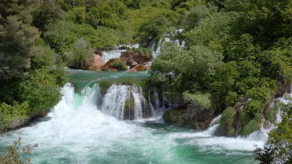 Beautiful Waterfalls at Krka National Park in Croatia