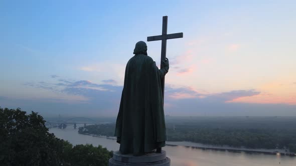 Monument To Vladimir the Great at Dawn in the Morning, Kyiv, Ukraine