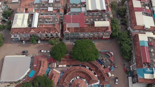 Drone Shot Aerial View of the City of Siem Reap