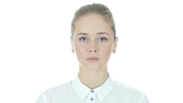 Portrait Of  Businesswoman, White Background