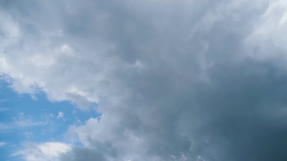 Clouds Move Smoothly in the Blue Sky. Timelapse