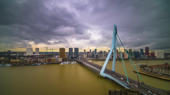 Rotterdam, Netherlands City Skyline