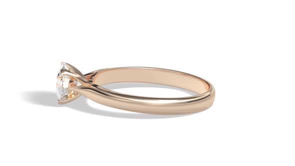 Blank gold ring with diamond mockup lying, looped rotation