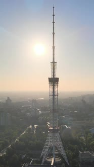 TV Tower in the Morning at Dawn in Kyiv Ukraine