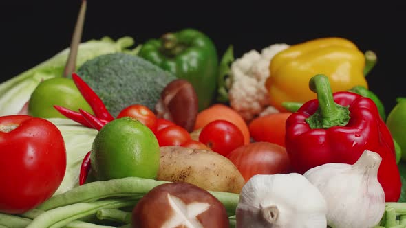 Fresh Vegetables On Black Background