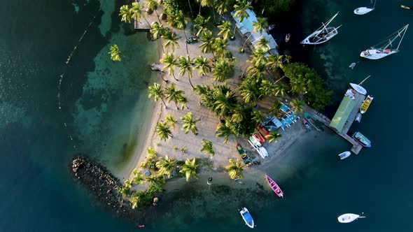 small beach off the coast of the Caribbean island Saint Lucia.