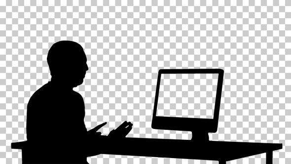 Silhouette businessman, Alpha Channel alt