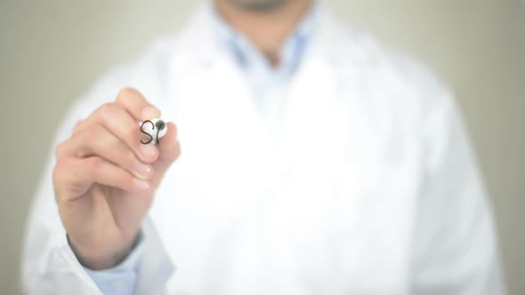 Save Your Health, Doctor Writing on Transparent Screen alt