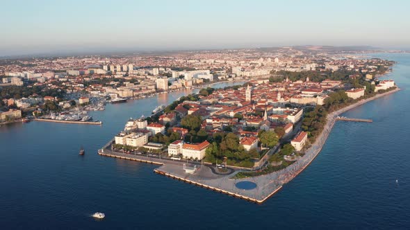 Drone Footage Aerial View of Zadar Marina Croatia