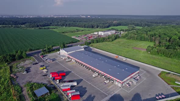 Semi Trucks Loading Cargo Containers