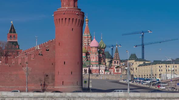 St. Basils Cathedral Timelapse Hyperlapse in Moscow, Russia