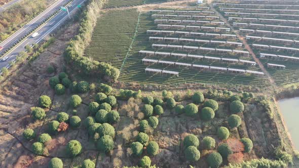 Solar power station in montain