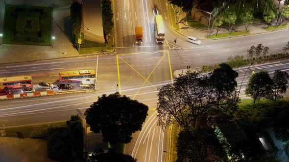 Time Lapse Traffic Intersection Singapore