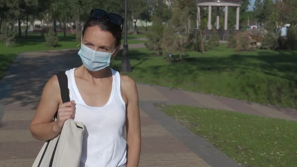 Woman stroll in isolation.