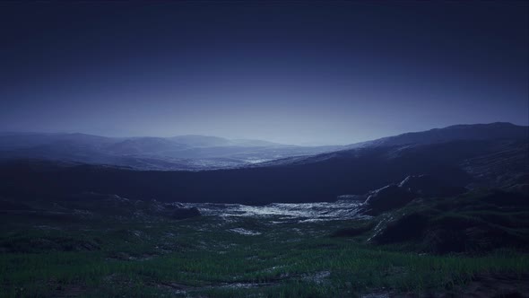 Night Foggy Nature Landscape 4K