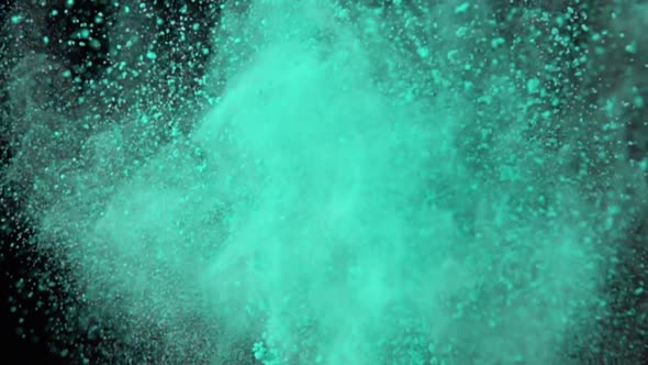 Colorful Powder Explosion in Slow Motion