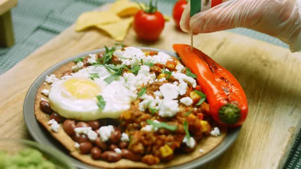 Huevos Rancheros with Heartshaped Egg