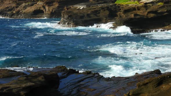 Ocean Waves Hawaii Shoreline Scenic