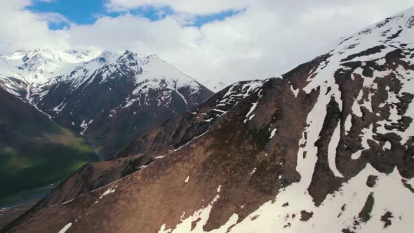 Beautiful Aerial View of the Caucasus Mountains Georgia