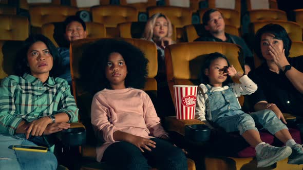 People Audience Watching Movie in Cinema Theater