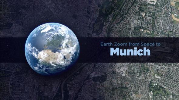 Munich (Germany) Earth Zoom to the City from Space