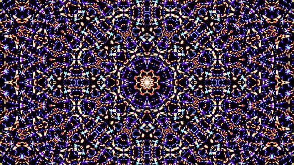 Abstract kaleidoscope shining beautiful red blue line smooth motion with shining light motion