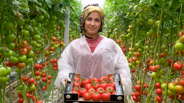 Farmer Woman Smiling At Camera