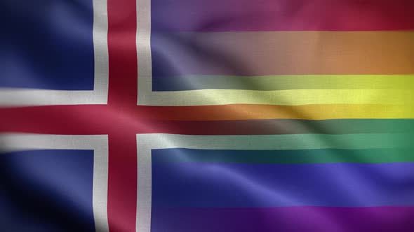 LGBT Iceland Flag Loop Background 4K