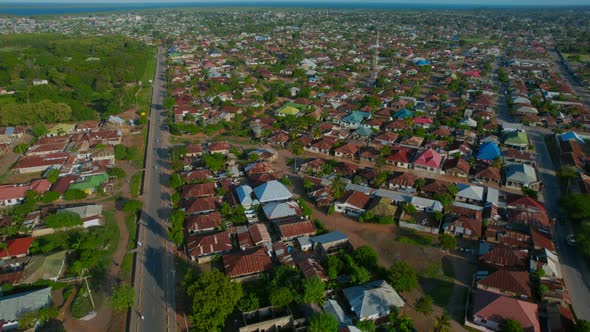 Aerial view of Tanga city, Tanzania