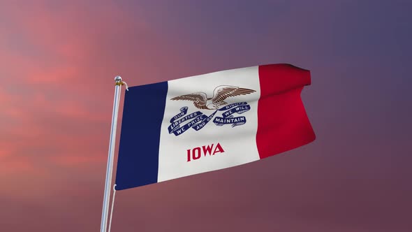 Flag Of Iowa Waving 4k