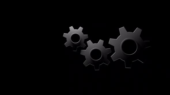 gears in motion. animation loop on the theme of the mechanism or process of activity