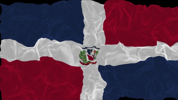 flag Dominican Republic turns into smoke. State weakening concept a crisis, alpha channel