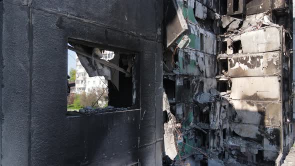 Destroyed Residential Building in Borodyanka Kyiv Region Ukraine