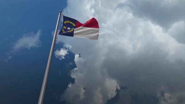 North Carolina State Flag Waving 4K