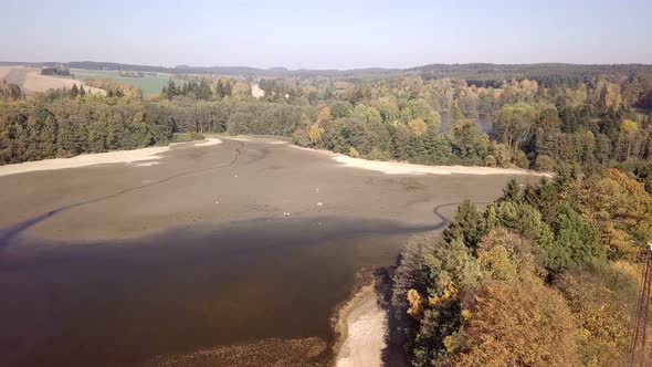 empty pond after fish harvest