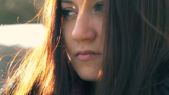 melancholy, sadness-close up sad and lonely young woman outdoor