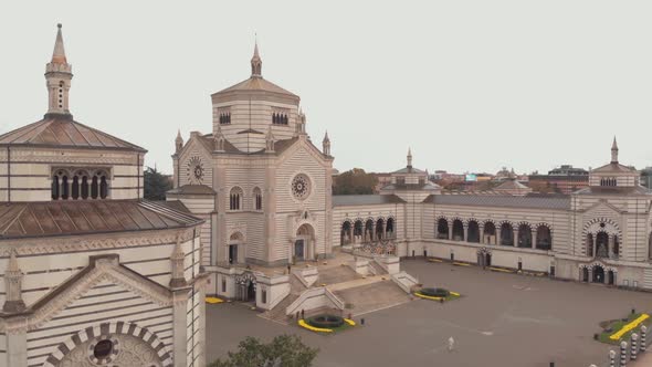 Milan, Monument Cemetery, Cimitero Monumentale, Entrance, Aerial Shot