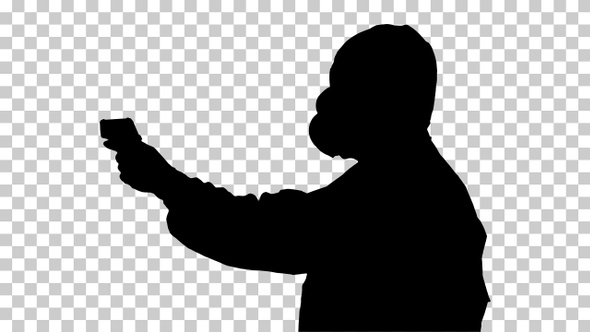 Silhouette Temperature check on a corona, Alpha Channel alt