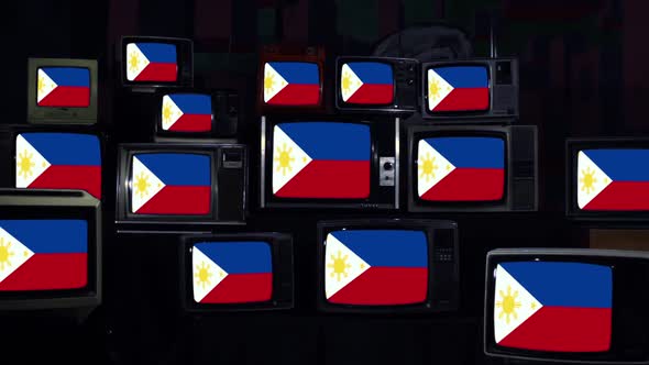 Flag of the Philippines and Retro TVs.